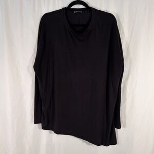 Athleta Blouse Women's XXS Black Long Sleeve Crew Neck Lightweight Modal Blend